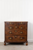 Load image into Gallery viewer, Early 18th Century William & Mary Burl Walnut Chest of Drawers with Inlay Top on Bun Feet (c. 1720)
