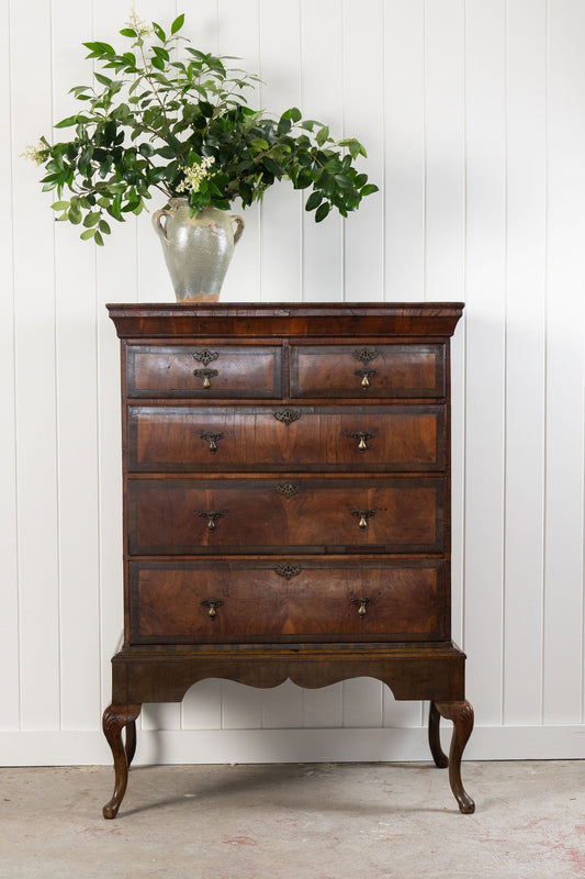 Walnut George II Queen Anne Chest on Stand (Tallboy)