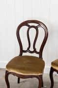 Load image into Gallery viewer, PAIR of Victorian Mahogany Rounded Chairs with Velvet Upholstery (c. 1880)
