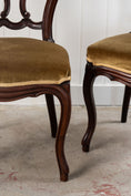 Load image into Gallery viewer, PAIR of Victorian Mahogany Rounded Chairs with Velvet Upholstery (c. 1880)
