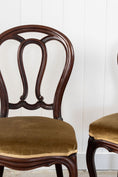 Load image into Gallery viewer, PAIR of Victorian Mahogany Rounded Chairs with Velvet Upholstery (c. 1880)
