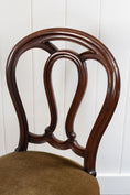 Load image into Gallery viewer, PAIR of Victorian Mahogany Rounded Chairs with Velvet Upholstery (c. 1880)
