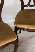 Load image into Gallery viewer, PAIR of Victorian Mahogany Rounded Chairs with Velvet Upholstery (c. 1880)
