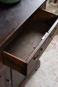 Load image into Gallery viewer, 18th Century Oak Buffet + Plate Rack with Scalloped Detailing (c. 1770)
