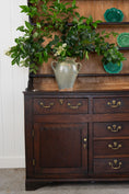 Load image into Gallery viewer, 18th Century Oak Buffet + Plate Rack with Scalloped Detailing (c. 1770)
