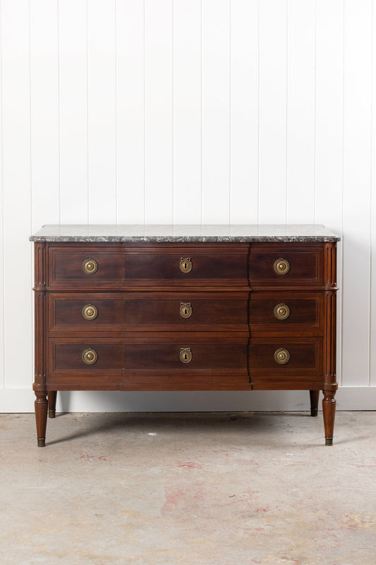 19th Century Louis XVI Style Marble Top Commode