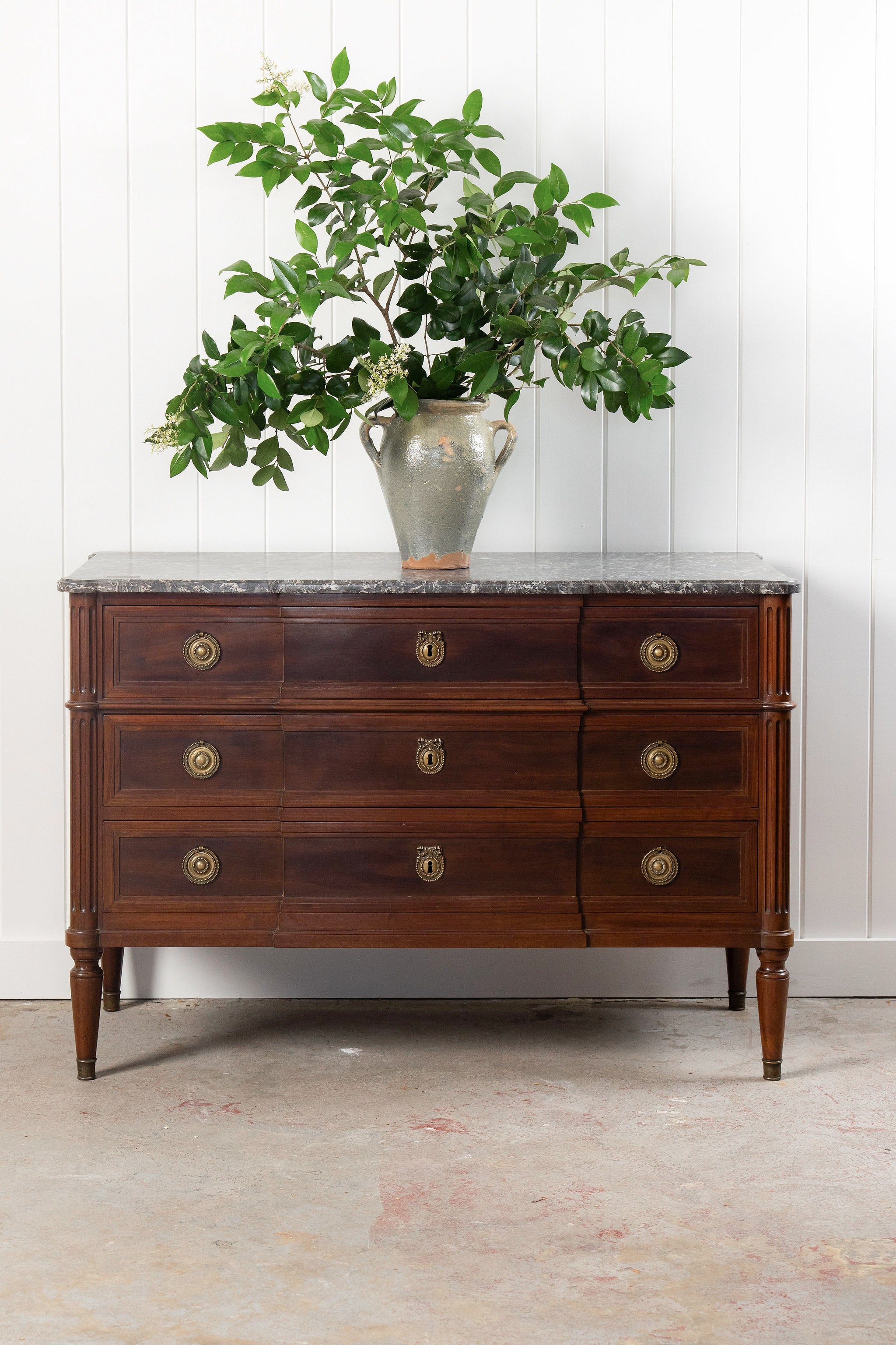 19th Century Louis XVI Style Marble Top Commode