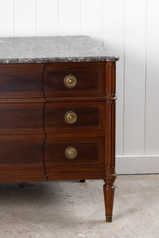 19th Century Louis XVI Style Marble Top Commode
