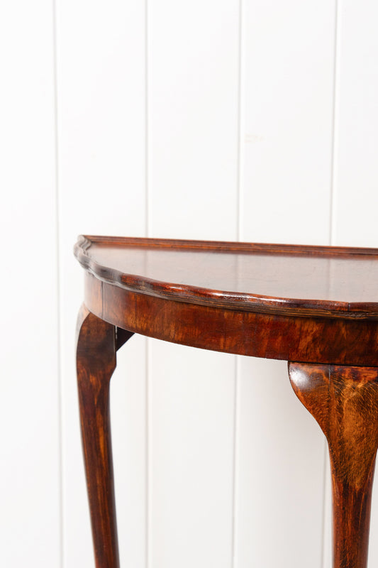 Vintage Petite Scalloped Demilune Table