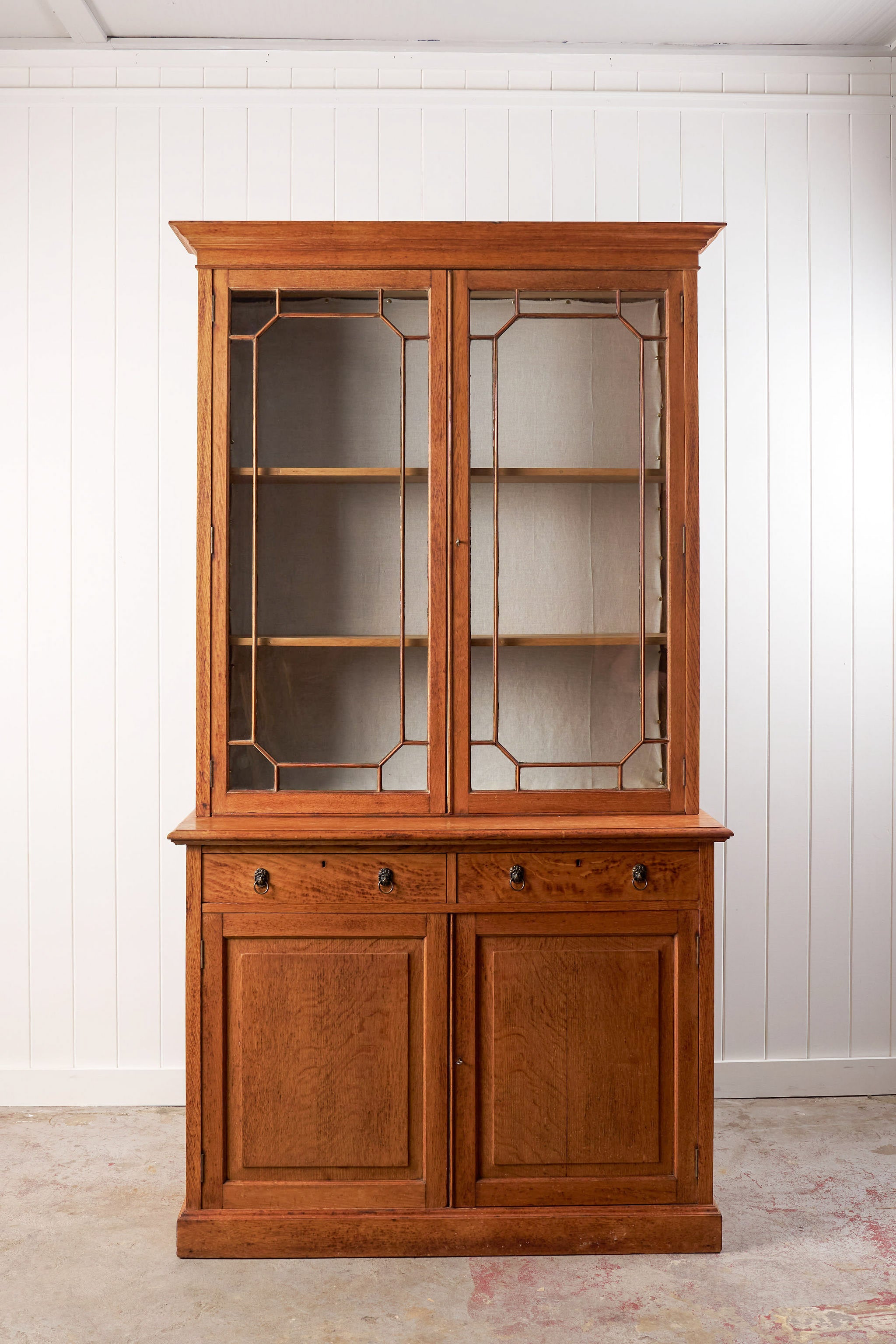 Large Victorian Oak Library Bookcase