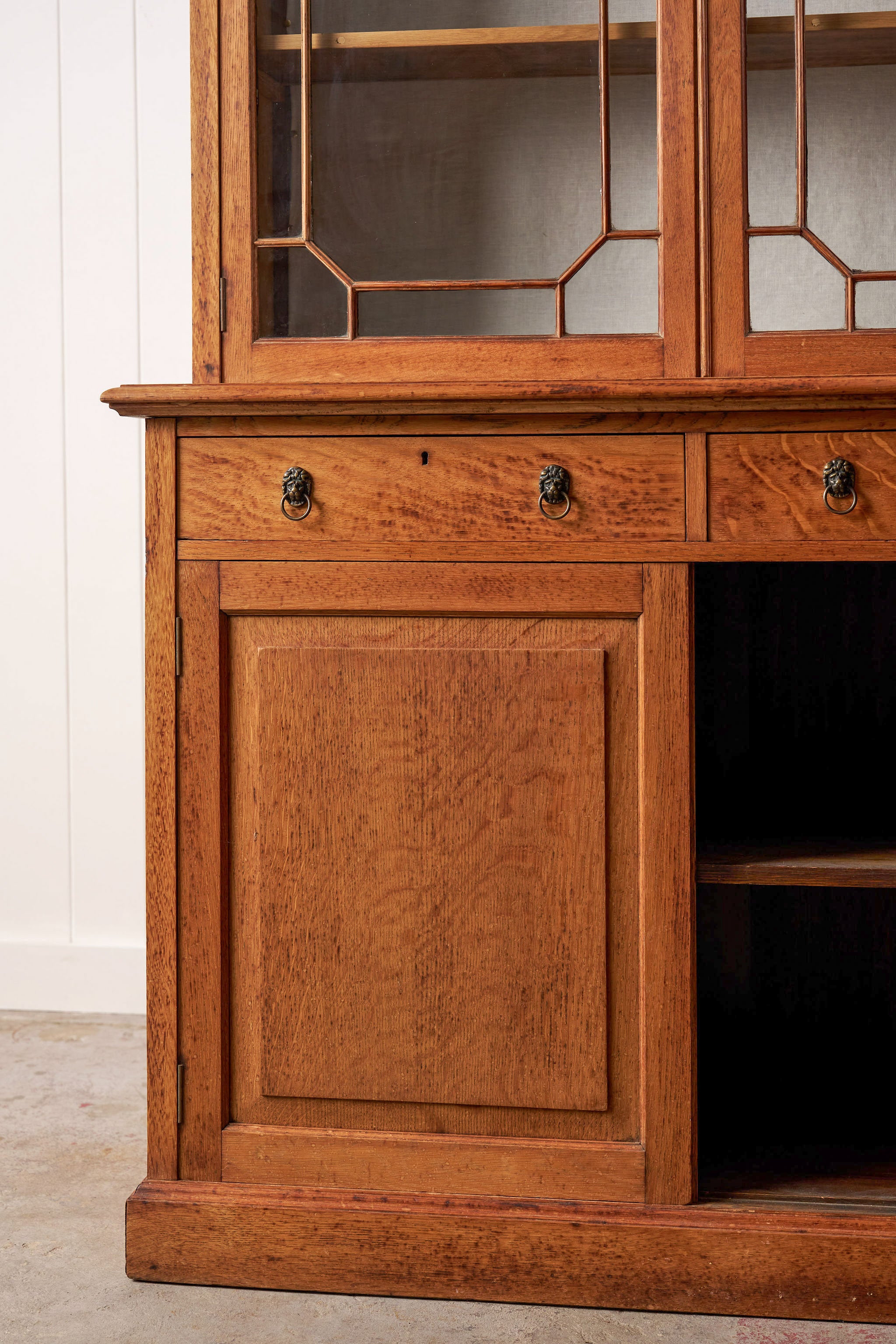 Large Victorian Oak Library Bookcase