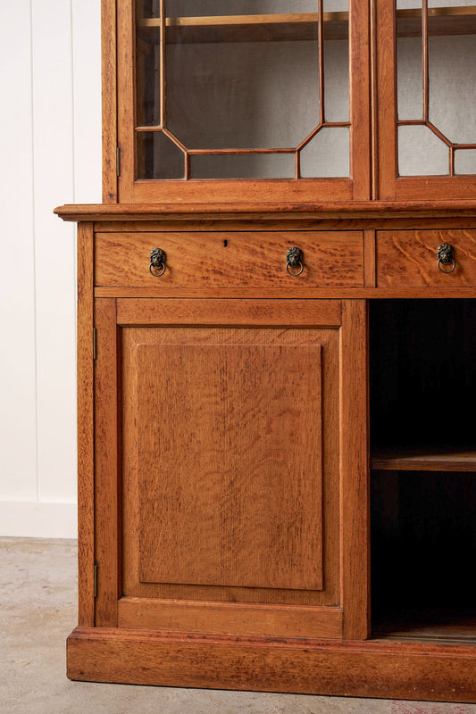 Large Victorian Oak Library Bookcase