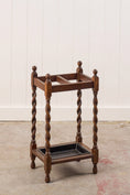 Load image into Gallery viewer, Vintage 1930s English Oak Barley Twist Umbrella/Stick Stand
