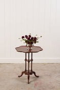 Load image into Gallery viewer, Mahogany Occasional Table, Three Turned Supports + Carved Feet (c. 1880)
