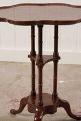 Load image into Gallery viewer, Mahogany Occasional Table, Three Turned Supports + Carved Feet (c. 1880)
