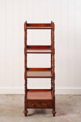 Load image into Gallery viewer, English Mahogany Four Tiered Whatnot with Bottom Drawer
