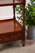 Load image into Gallery viewer, English Mahogany Four Tiered Whatnot with Bottom Drawer
