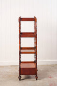 Load image into Gallery viewer, English Mahogany Four Tiered Whatnot with Bottom Drawer
