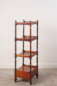 Load image into Gallery viewer, English Mahogany Four Tiered Whatnot with Bottom Drawer
