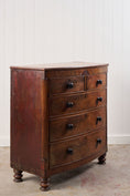 Load image into Gallery viewer, 19th Century Walnut Bow Front Chest with Fluted Sides
