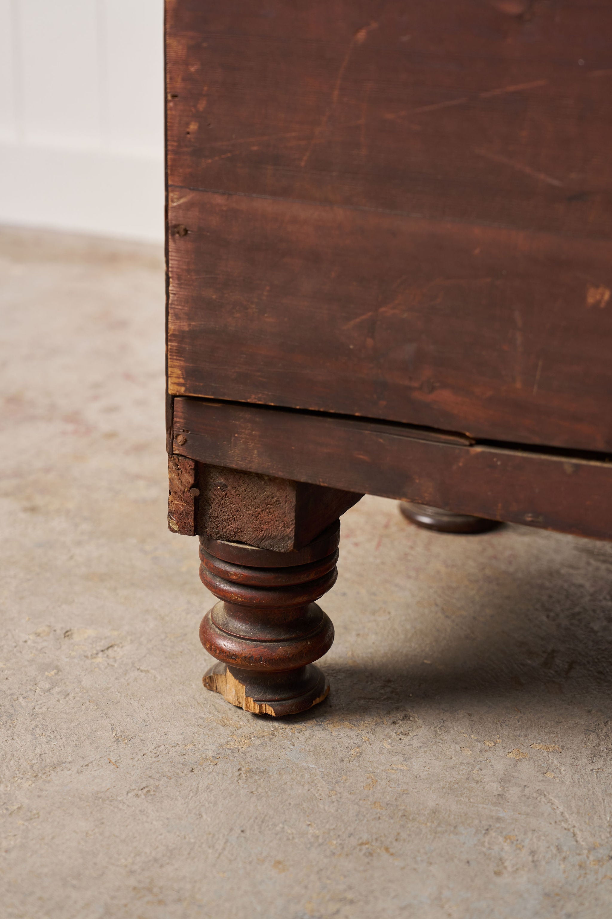 19th Century Walnut Bow Front Chest with Fluted Sides
