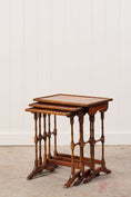 Load image into Gallery viewer, Set of Nesting Tables, Mahogany with Faux Bamboo Legs
