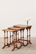 Load image into Gallery viewer, Set of Nesting Tables, Mahogany with Faux Bamboo Legs
