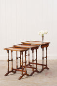 Load image into Gallery viewer, Set of Nesting Tables, Mahogany with Faux Bamboo Legs
