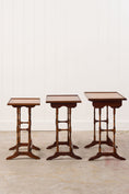 Load image into Gallery viewer, Set of Nesting Tables, Mahogany with Faux Bamboo Legs
