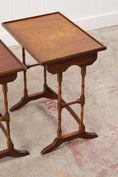 Load image into Gallery viewer, Set of Nesting Tables, Mahogany with Faux Bamboo Legs
