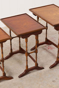 Load image into Gallery viewer, Set of Nesting Tables, Mahogany with Faux Bamboo Legs
