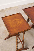 Load image into Gallery viewer, Set of Nesting Tables, Mahogany with Faux Bamboo Legs
