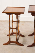 Load image into Gallery viewer, Set of Nesting Tables, Mahogany with Faux Bamboo Legs
