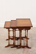 Load image into Gallery viewer, Set of Nesting Tables, Mahogany with Faux Bamboo Legs
