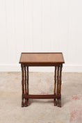 Load image into Gallery viewer, Set of Nesting Tables, Mahogany with Faux Bamboo Legs
