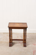 Load image into Gallery viewer, Set of Nesting Tables, Mahogany with Faux Bamboo Legs
