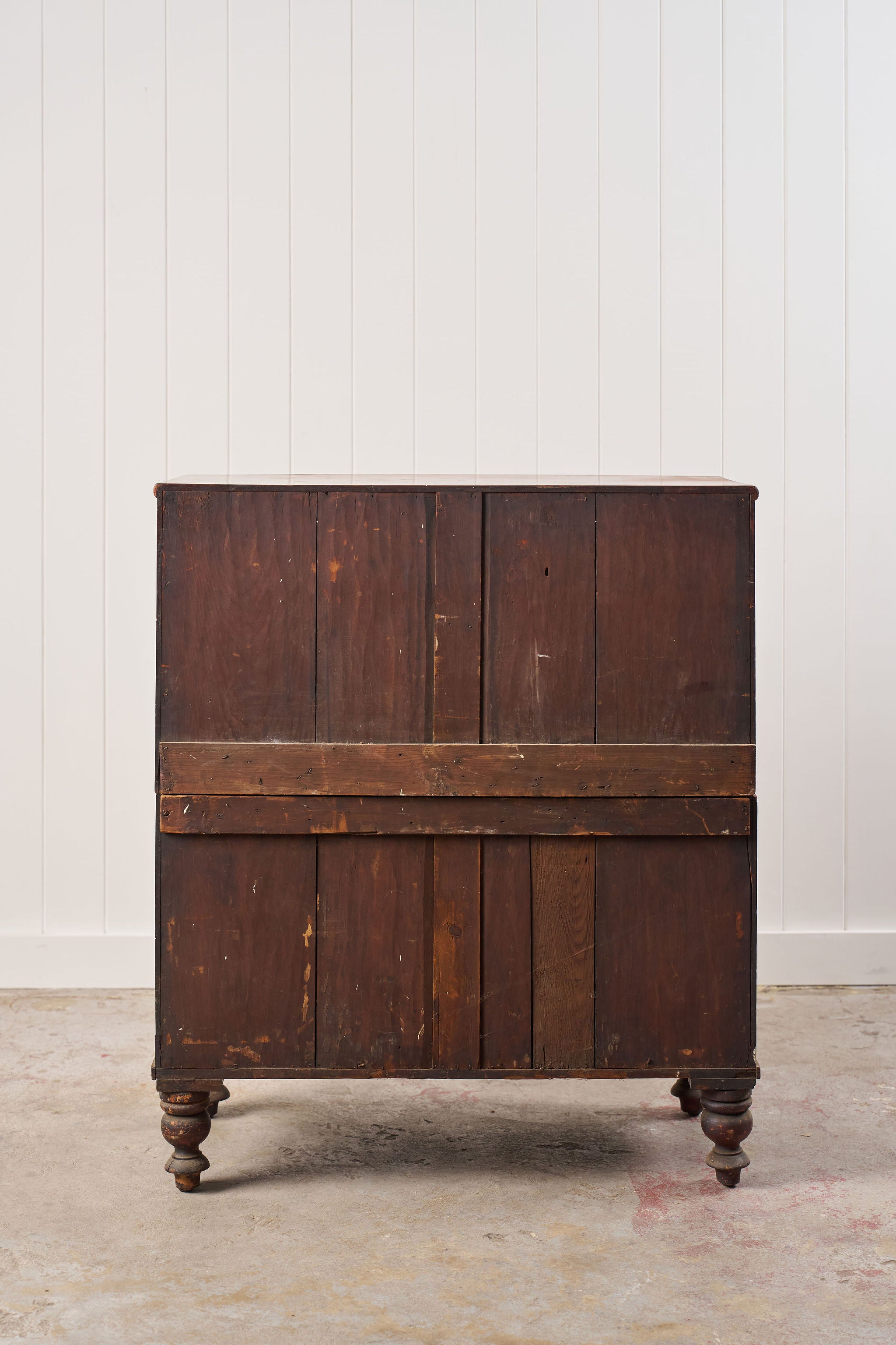 19th Century Walnut Bow Front Chest on Tulip Feet