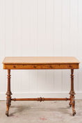 Load image into Gallery viewer, Victorian 2-Drawer Satinwood Desk (c. 1860)
