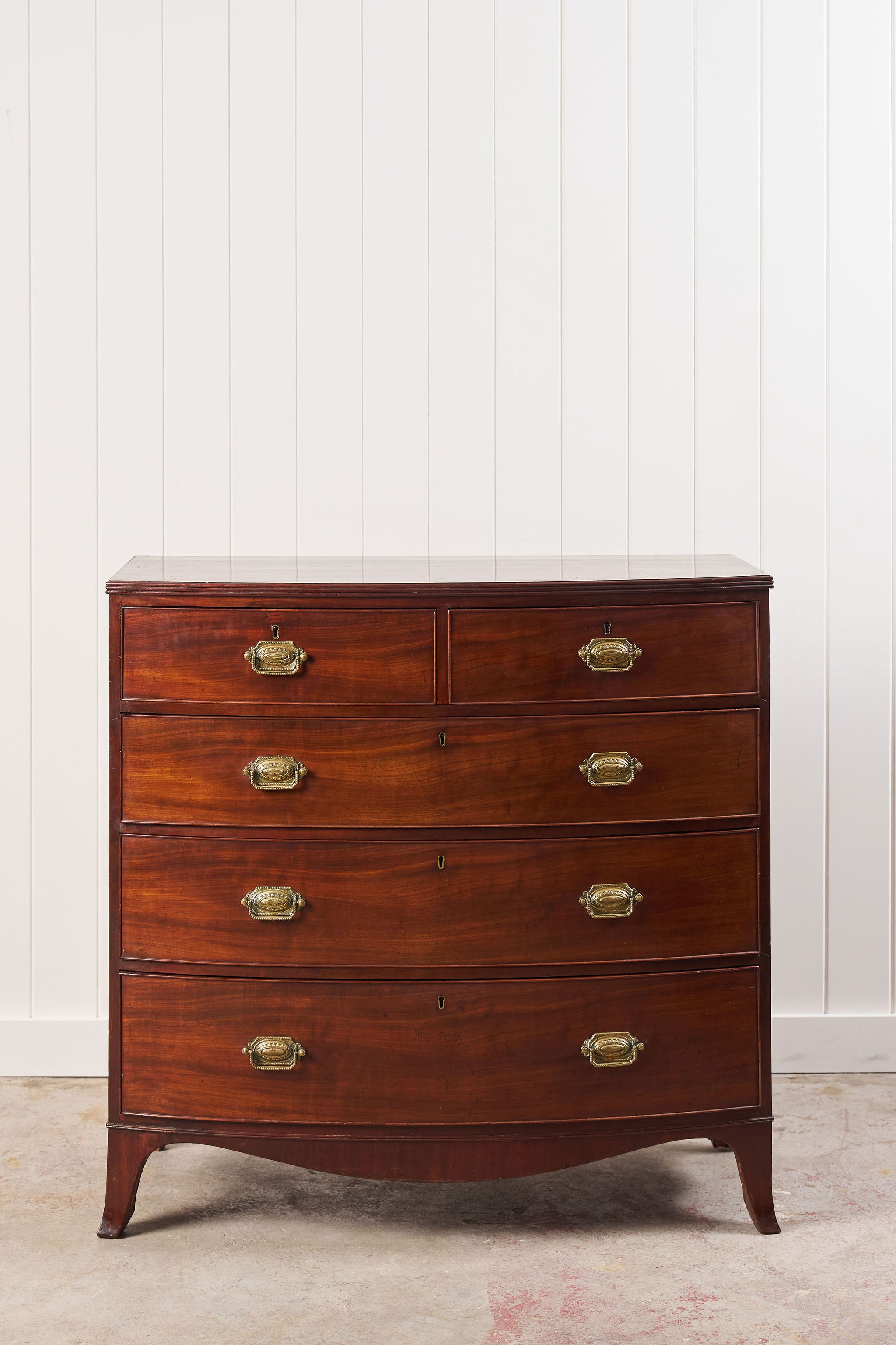 19th Century, George III, Mahogany Bow Front Chest