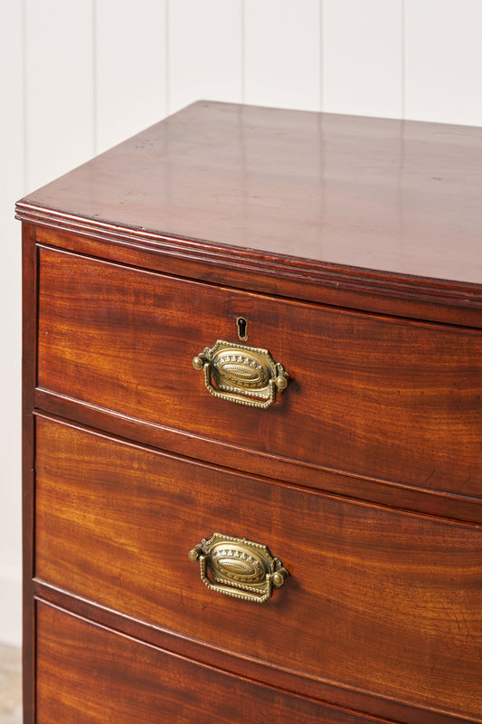 19th Century, George III, Mahogany Bow Front Chest