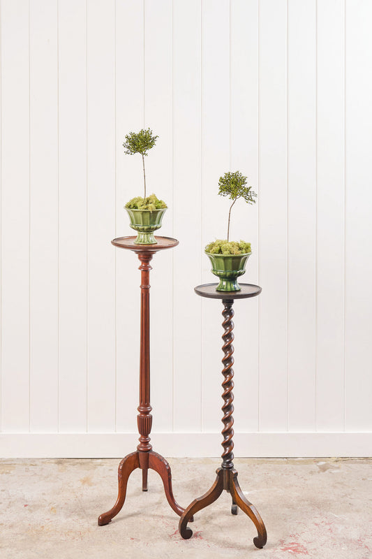 English Mahogany Fluted Column Plant Stand