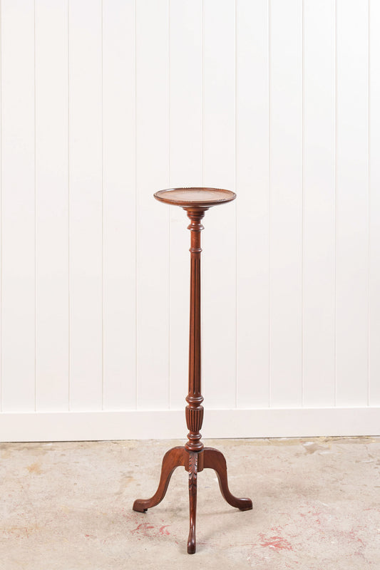 English Mahogany Fluted Column Plant Stand