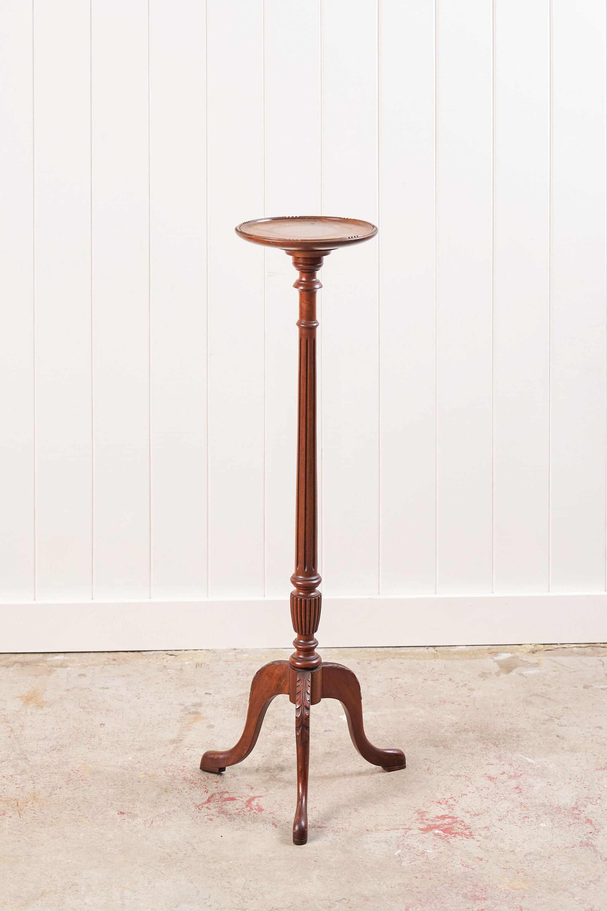 English Mahogany Fluted Column Plant Stand