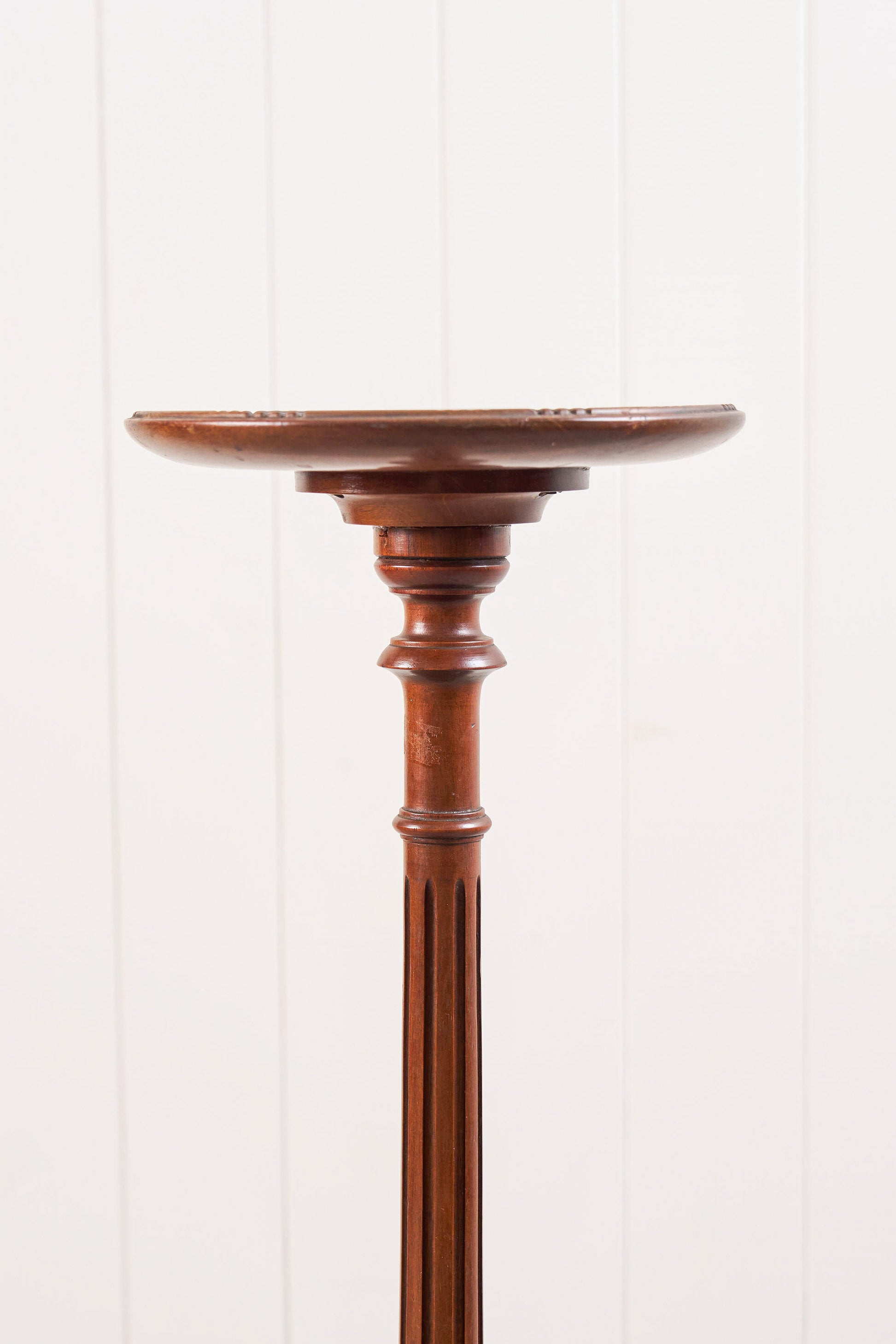 English Mahogany Fluted Column Plant Stand
