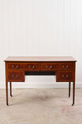 Load image into Gallery viewer, English Mahogany Inlay Knee Hole Desk
