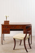 Load image into Gallery viewer, English Mahogany Inlay Knee Hole Desk

