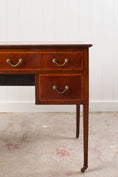 Load image into Gallery viewer, English Mahogany Inlay Knee Hole Desk
