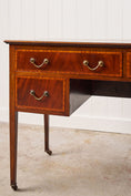 Load image into Gallery viewer, English Mahogany Inlay Knee Hole Desk
