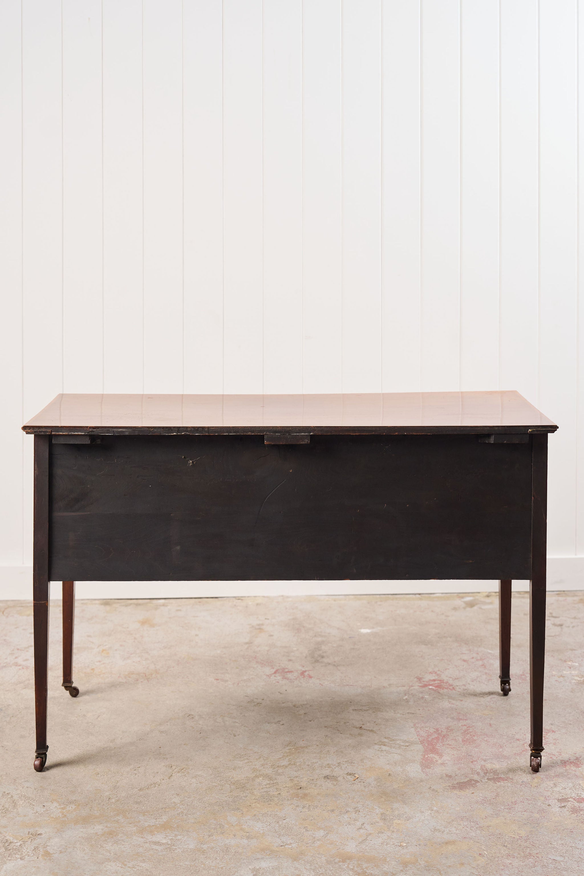 English Mahogany Inlay Knee Hole Desk