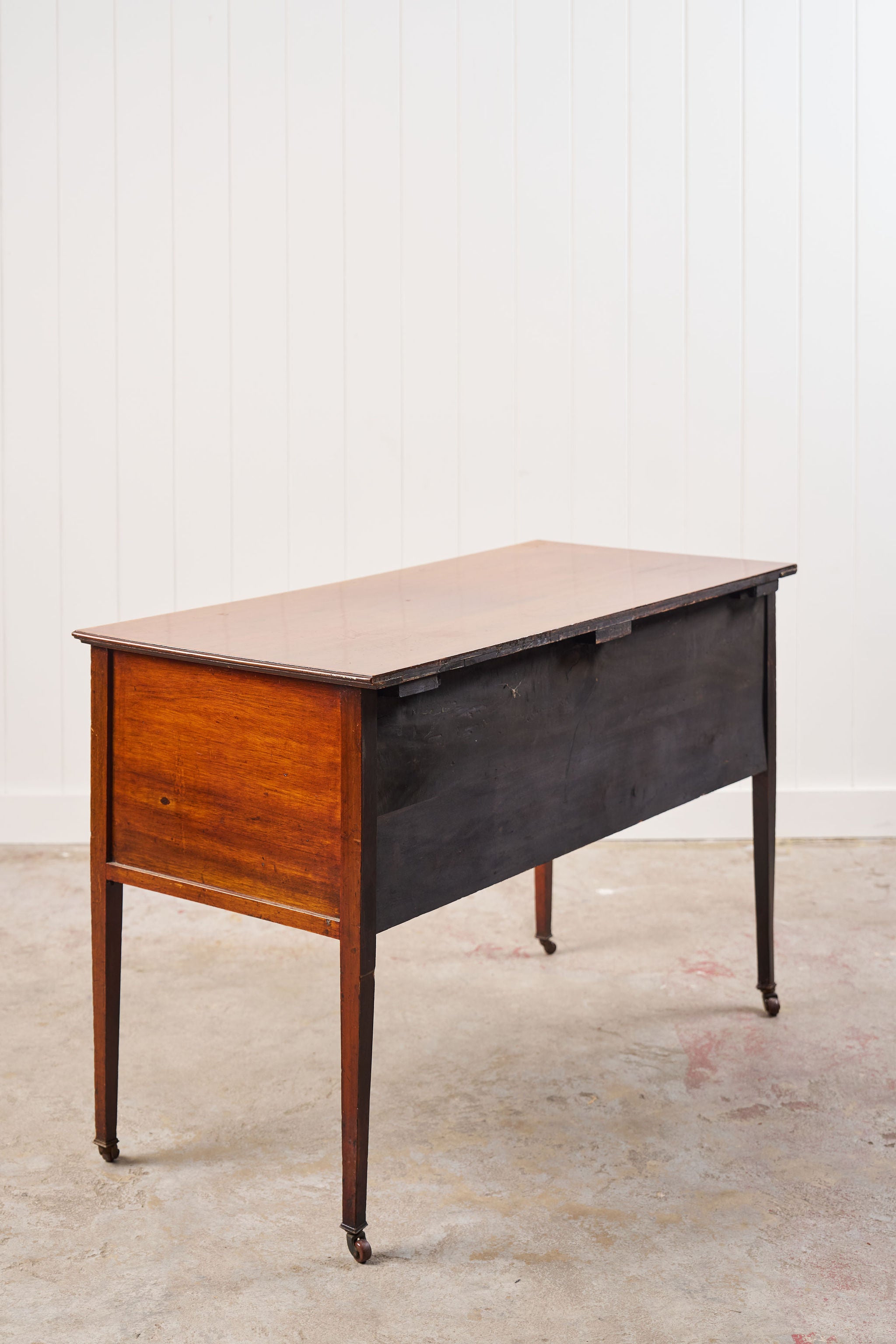 English Mahogany Inlay Knee Hole Desk